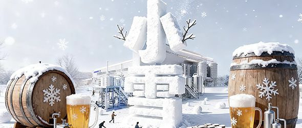 圍爐觀雪色，麥香啤酒暖寒宵